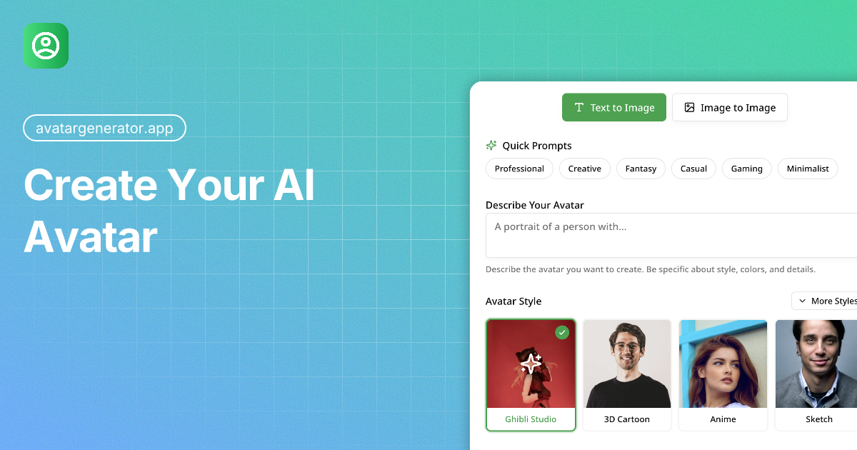 AI Avatar Generator - Create AI Avatars from Photos Instantly